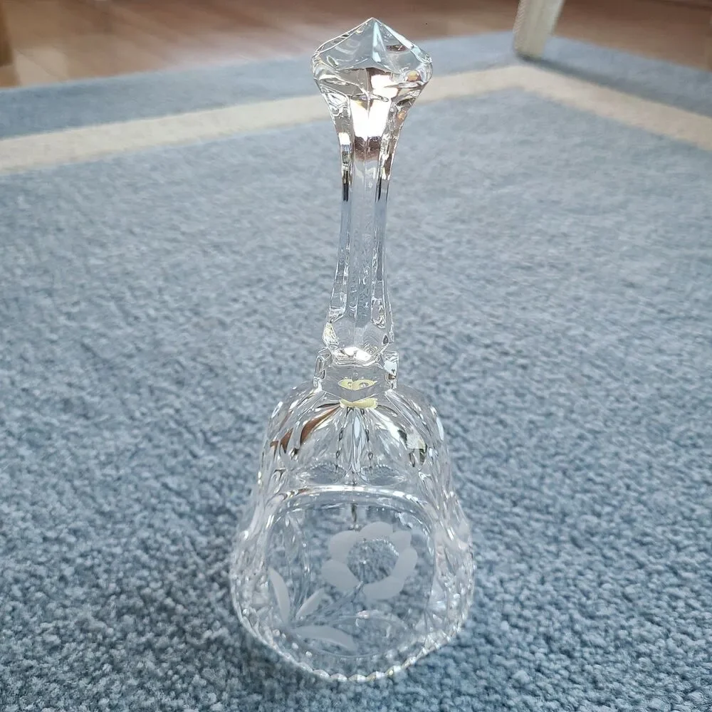 Hillock Vintage 24% Lead Crystal Hand Bell European Collection Germany 8